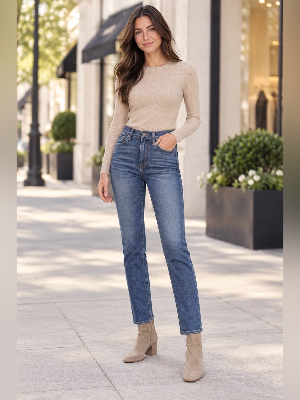 3 X 1 NYC Made Here Women's Blue Stevie High
Rise Straight Leg Jeans